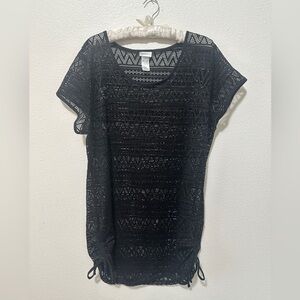 Black  Cover-Up Dress With Side Ties
